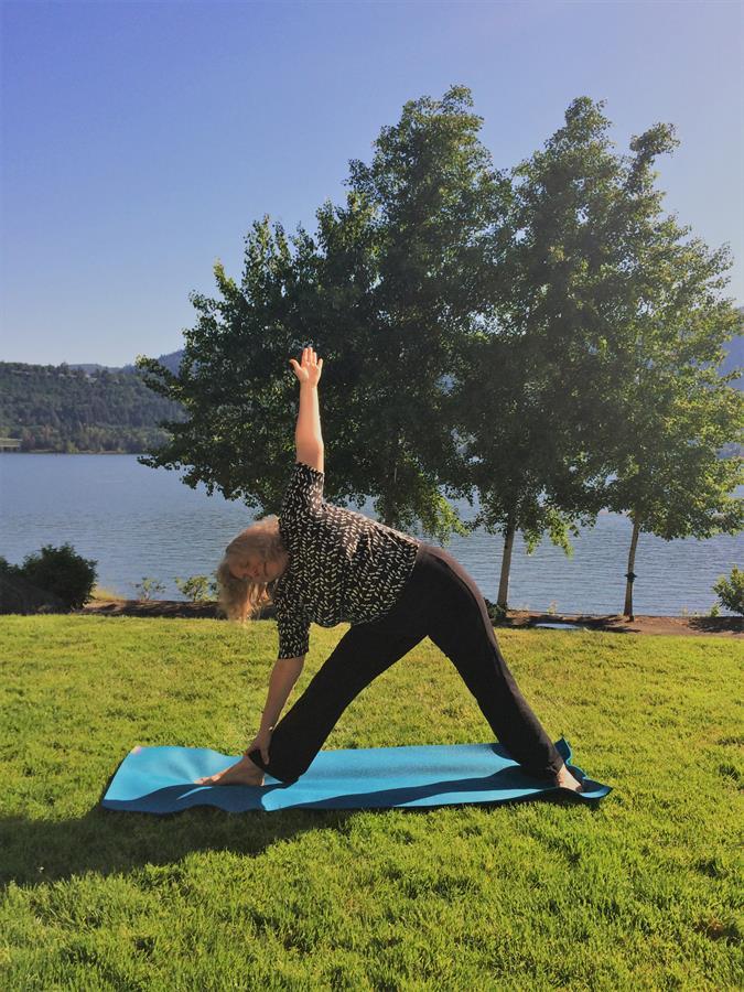 Triangle Pose along the Columbia River