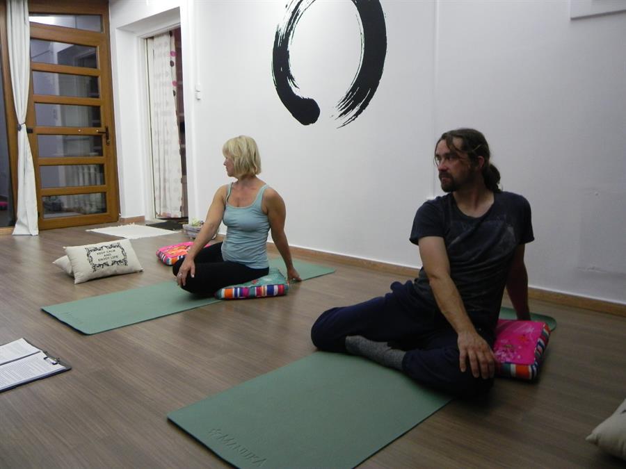 Restorative twist at the Zen Yoga Studio