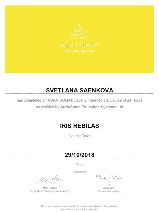 Aura Soma Certificate - Level 2_Oct 2018