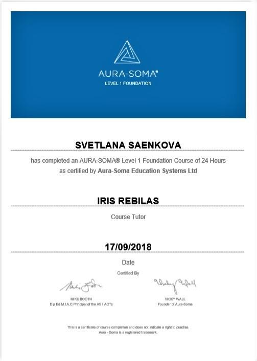 Aura Soma_Certificate course 1_Sept 2018