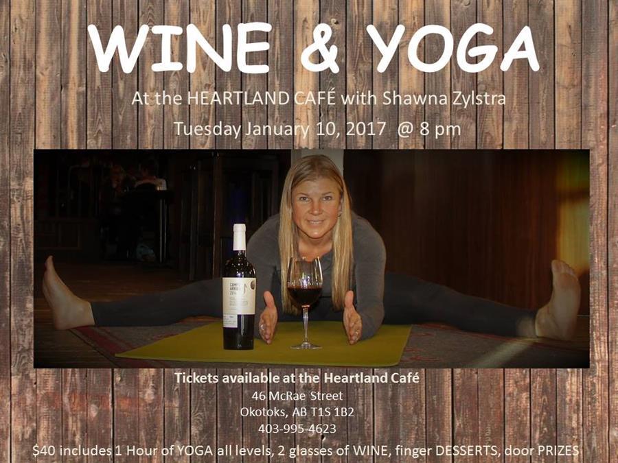 Wine and Yoga Heartland New Flyer with me and old floor big pic