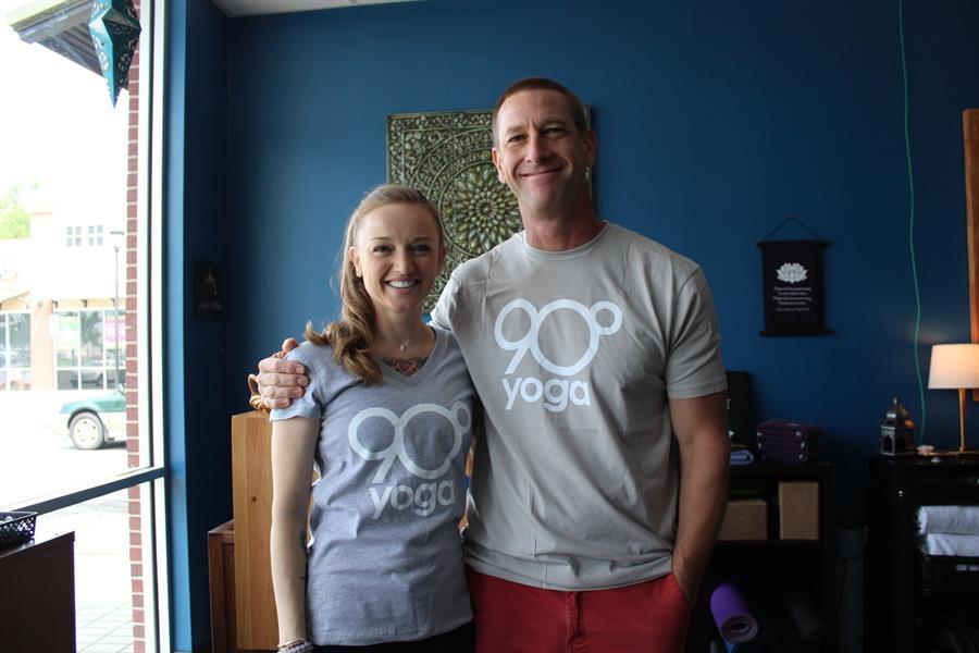 Owners of 90 Degrees Yoga Anderson Megan and Ernie