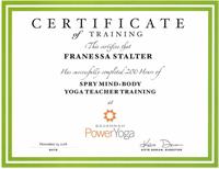 Spry Training Certificates
