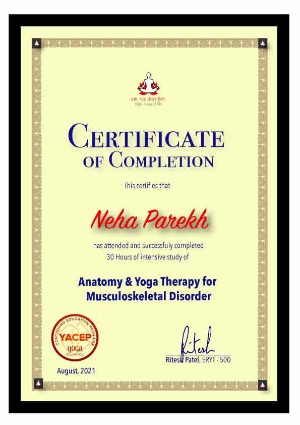Anatomy& Yoga Therapy for Musculoskeletal disorder