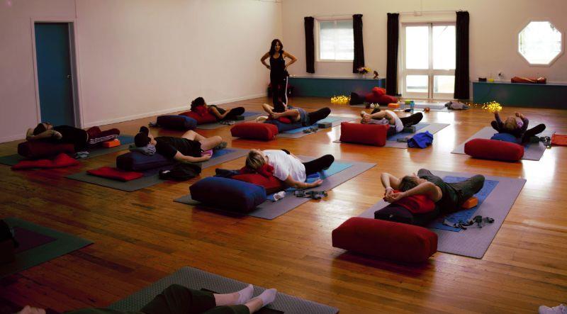 Gentle yoga class.