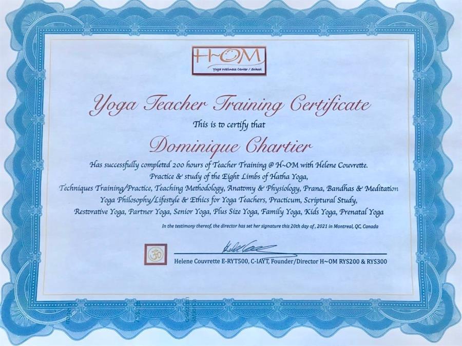 Yoga Teacher Training Certificate 200 - November 2021