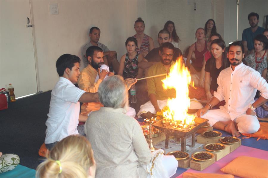 Fire Ceremony at Rishikul yogshala