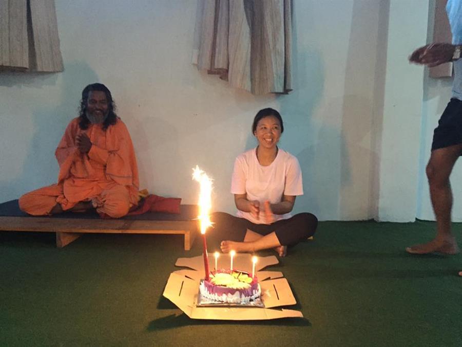 Student birthday celebration at Rishikul yogshala