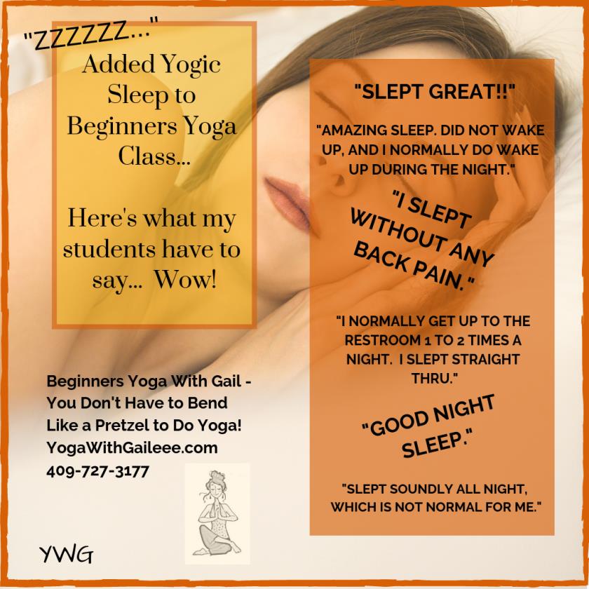 Yoga Sleep Nidra added to class gives better sleep