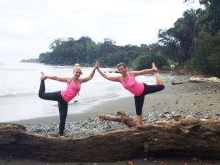 Dancers by the Beach in Xmas Yoga, in Costa Rica.