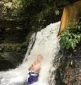 Meditation by sitting under a water fall