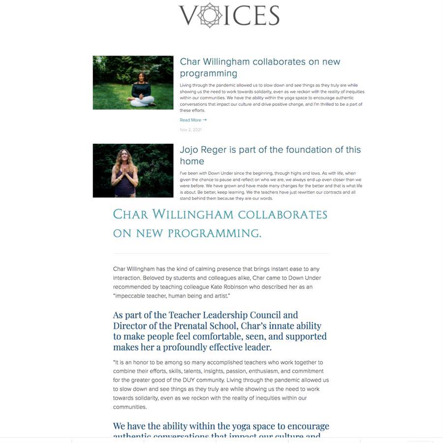Char Willingham Down Under Blog Voices