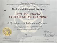 certificates of yoga trainings