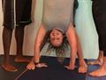 Amy in Adho Mukha Vrksasana (handstand)