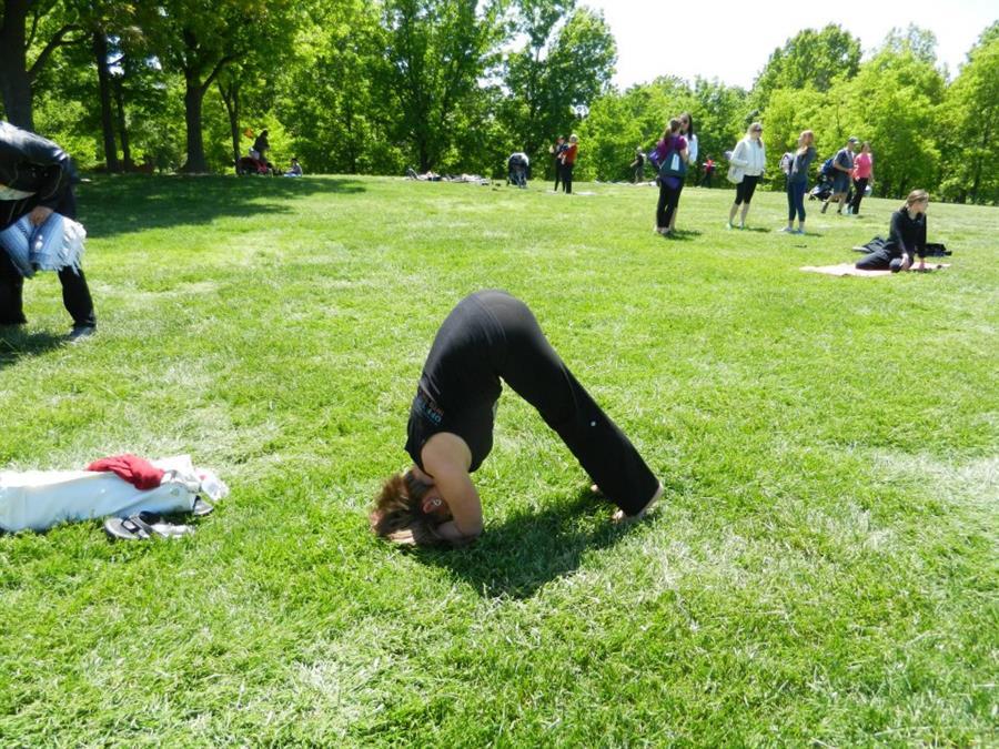 Tonya: prepping for a headstand