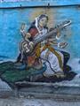 Goddess Saraswati street art in Rishikesh