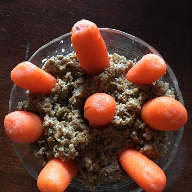 Black Eyed Pea & Black Bean Hummus With Carrots