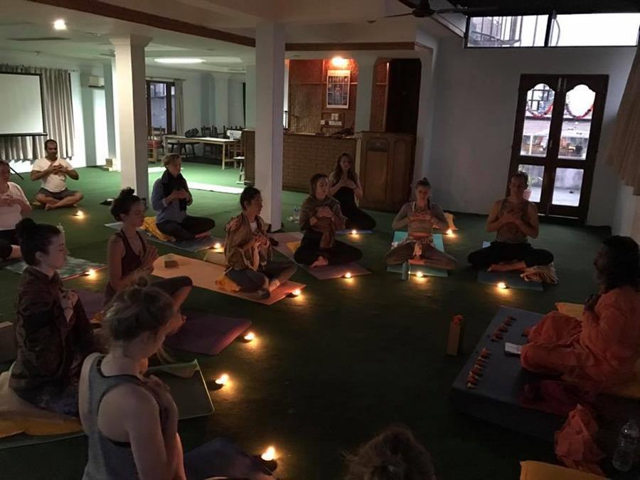 Meditation class in Nepal by our guru